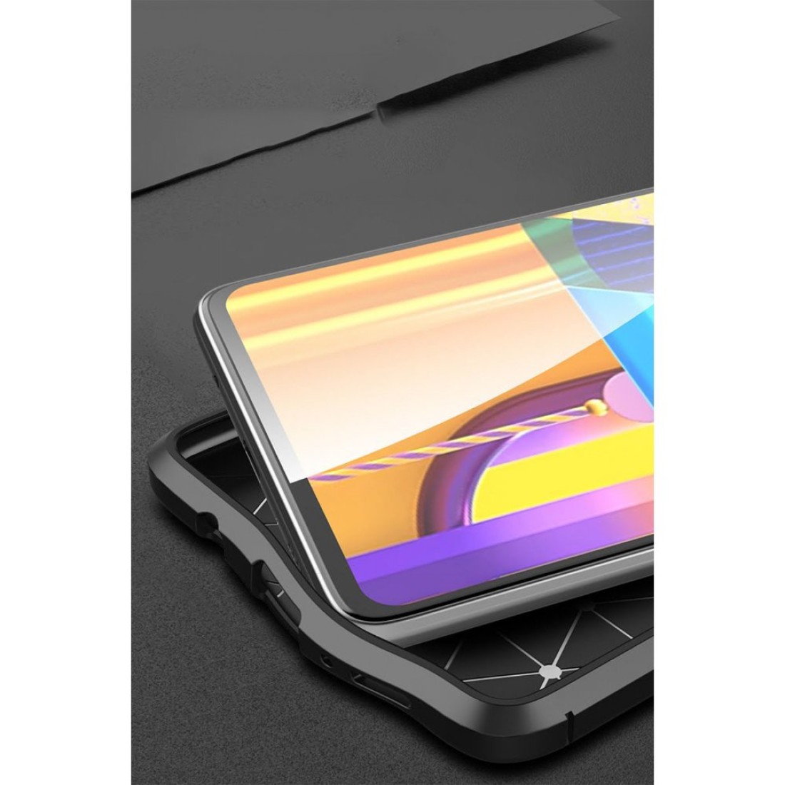  Samsung Galaxy M51 Kılıf Auto Focus Kapak - Kırmızı