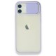  iPhone 12 Kılıf Palm Buzlu Kamera Sürgülü Silikon - Lila