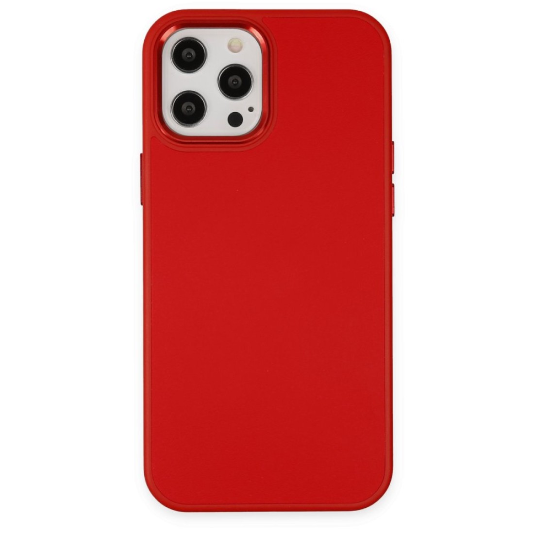  iPhone 12 Pro Kılıf Asya Deri Silikon - Kırmızı