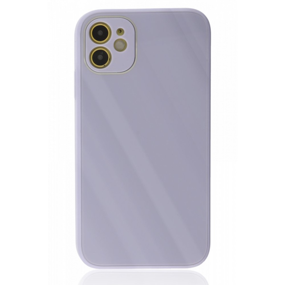  iPhone 12 Kılıf Glass Kapak - Lila