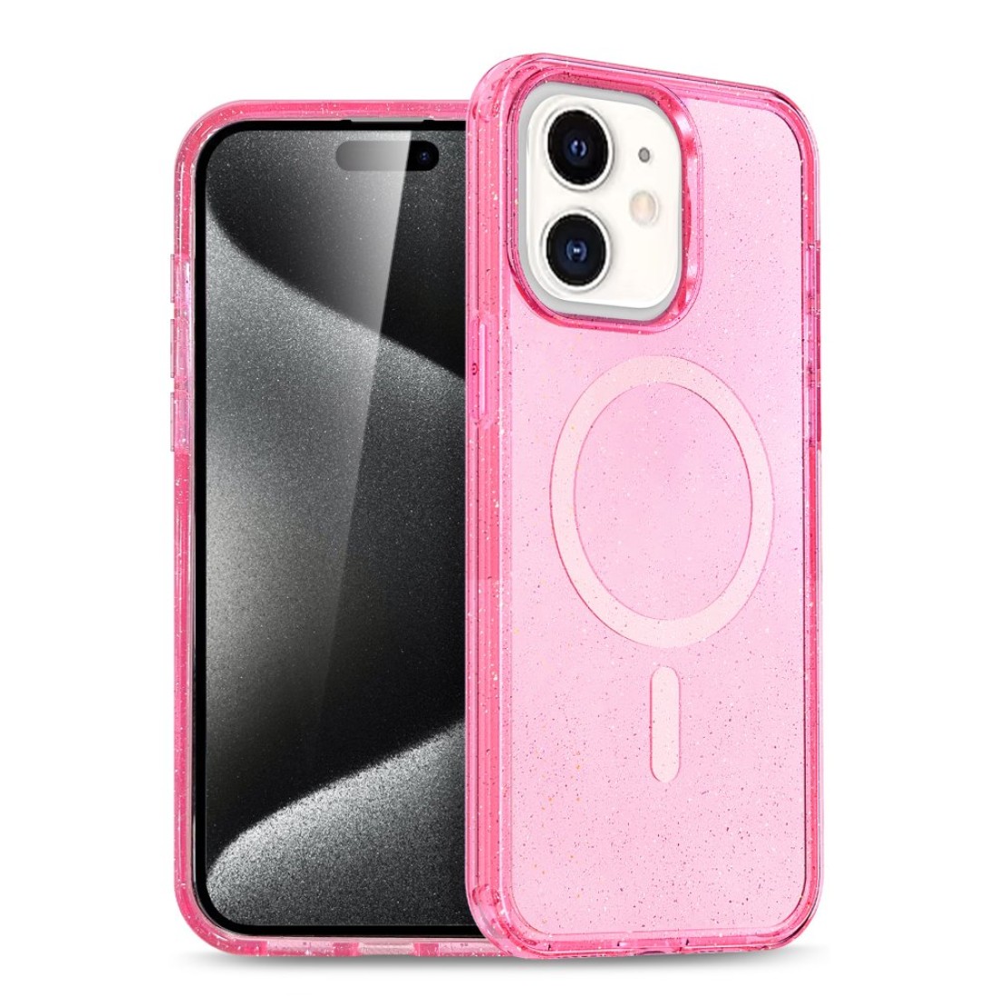  iPhone 12 Kılıf Glow Magsafe Kapak - Pembe
