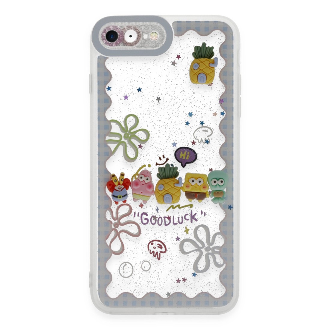 iPhone 8 Kılıf Sweet Desenli Silikon Kapak - Açık Mavi iPhone 8 Kılıf Sweet Desenli Silikon Kapak - Açık Mavi