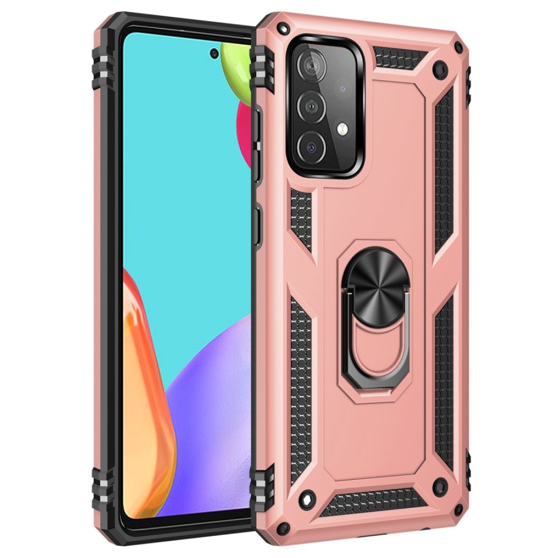  Samsung Galaxy A32 Kılıf Sofya Yüzüklü Silikon Kapak - Rose