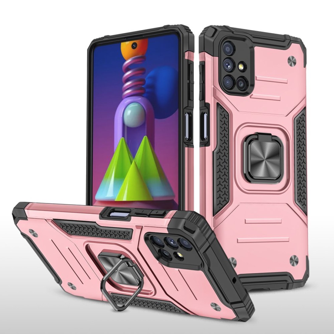 Samsung Galaxy M51 Kılıf Zegna Yüzüklü Silikon Kapak - Rose