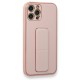 iPhone 12 Pro Kılıf Coco Deri Standlı Kapak - Pembe iPhone 12 Pro Kılıf Coco Deri Standlı Kapak - Pembe