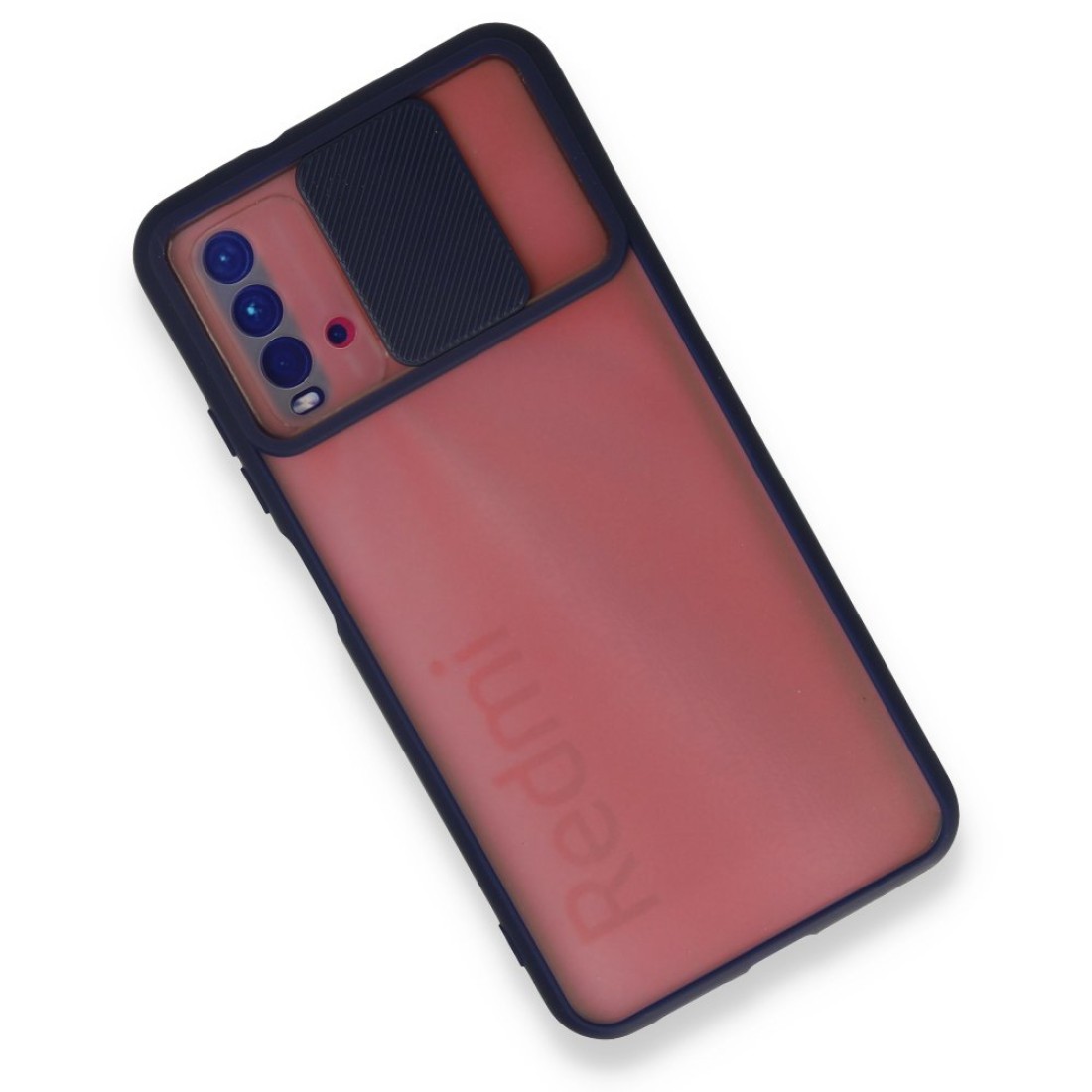 Xiaomi Redmi 9T Kılıf Palm Buzlu Kamera Sürgülü Silikon - Lacivert Xiaomi Redmi 9T Kılıf Palm Buzlu Kamera Sürgülü Silikon - Lacivert