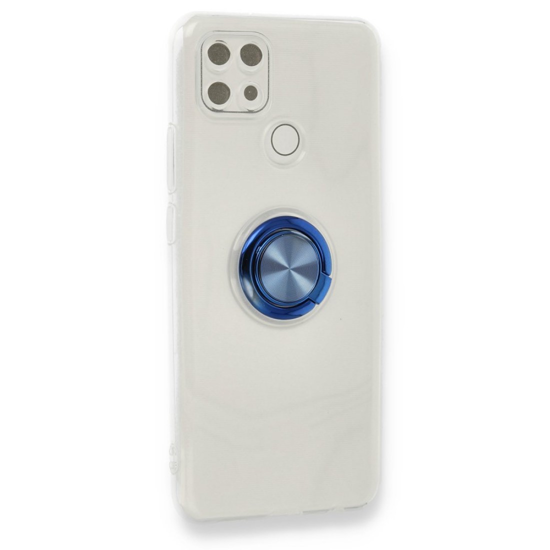  Oppo A15S Kılıf Gros Yüzüklü Silikon - Mavi
