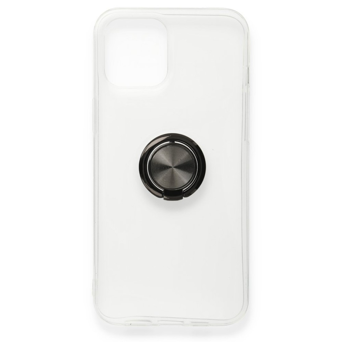 iPhone 12 Mini Kılıf Gros Yüzüklü Silikon - Siyah