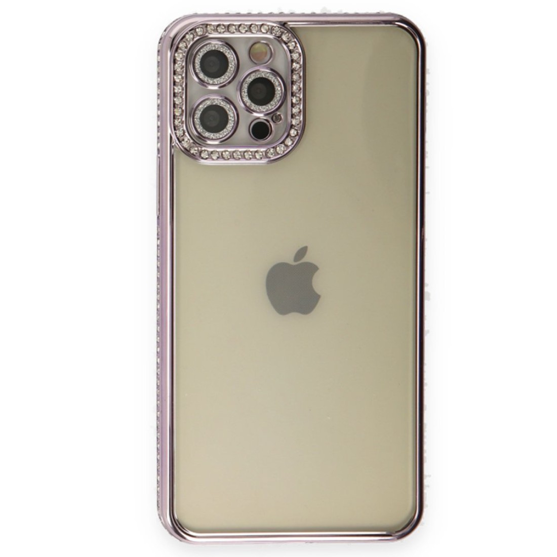  iPhone 12 Pro Kılıf Joke Taşlı Silikon - Mor