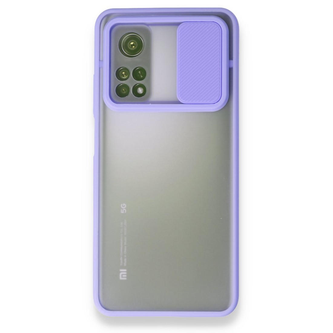  Xiaomi Mi 10T Pro Kılıf Palm Buzlu Kamera Sürgülü Silikon - Lila
