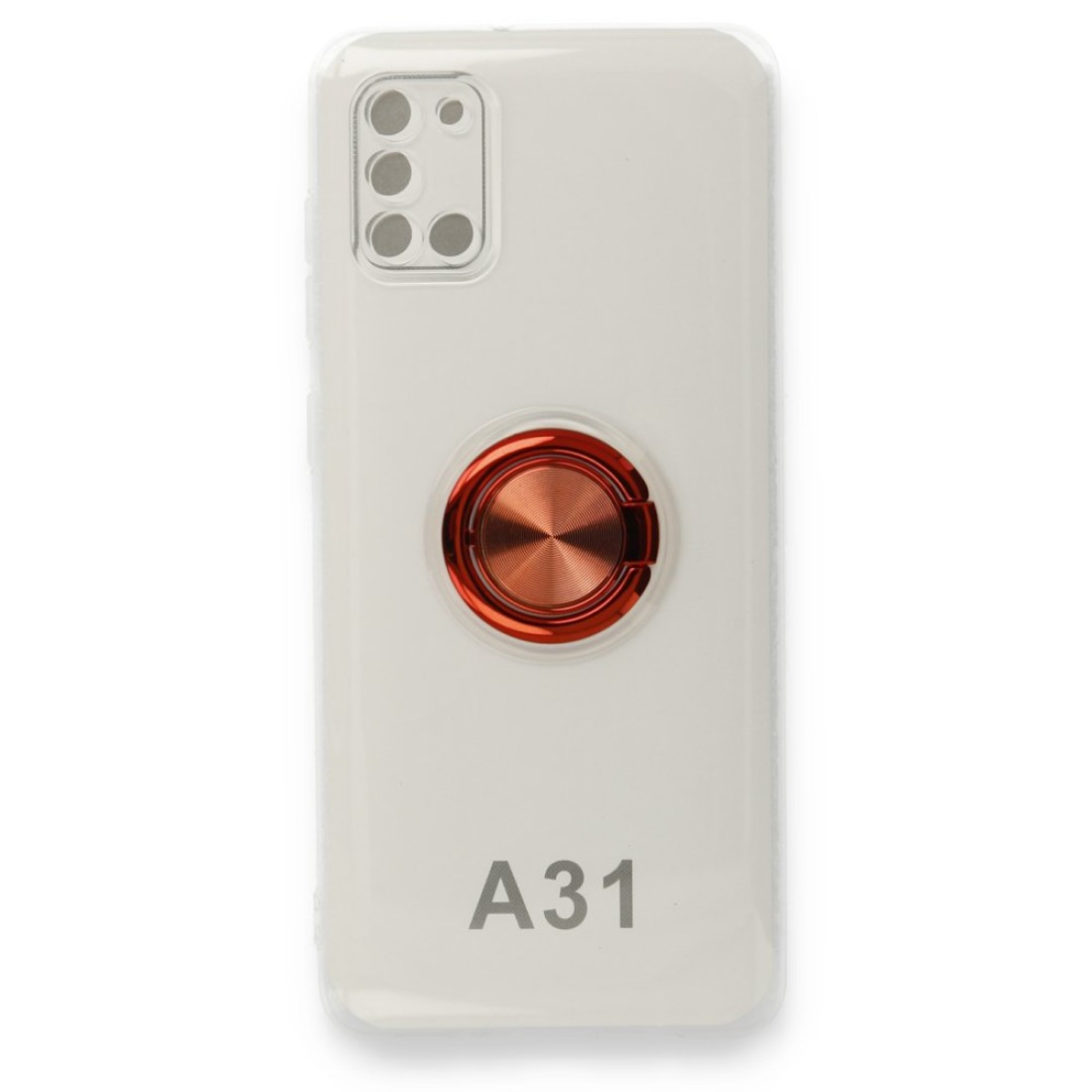 Samsung Galaxy A31 Kılıf Gros Yüzüklü Silikon - Kırmızı