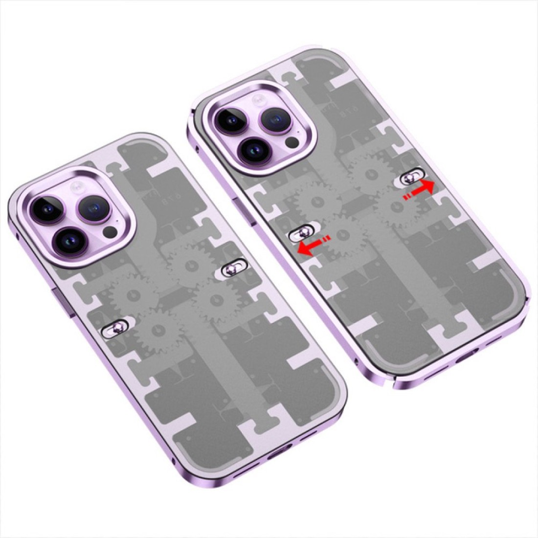 iPhone 13 Pro Max Kılıf Mekanik Bumper Kapak - Derin Mor