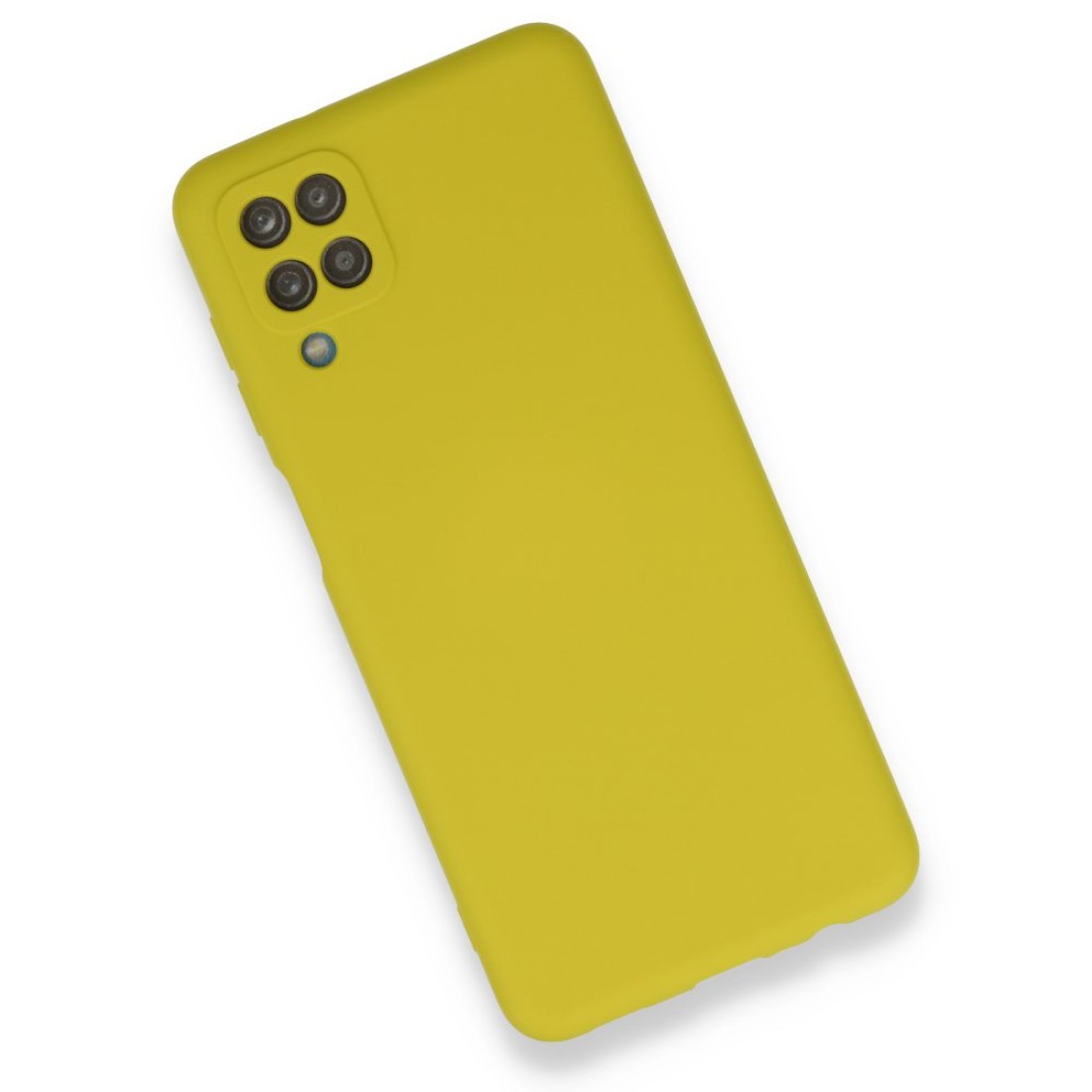  Samsung Galaxy A12 Kılıf Nano içi Kadife Silikon - Sarı