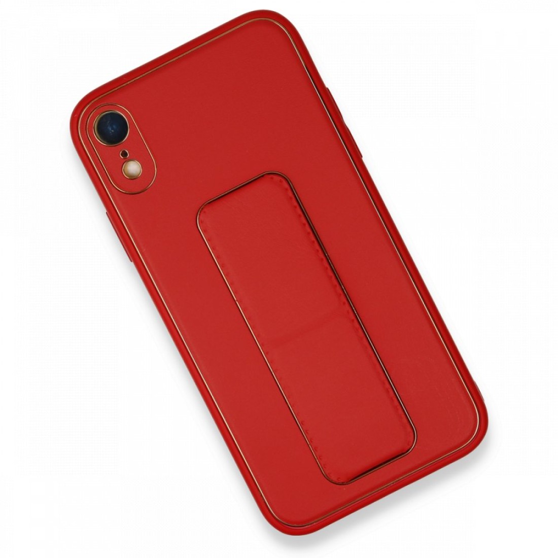  iPhone XR Kılıf Coco Deri Standlı Kapak - Kırmızı
