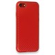 iPhone 8 Kılıf Coco Karbon Silikon - Kırmızı iPhone 8 Kılıf Coco Karbon Silikon - Kırmızı