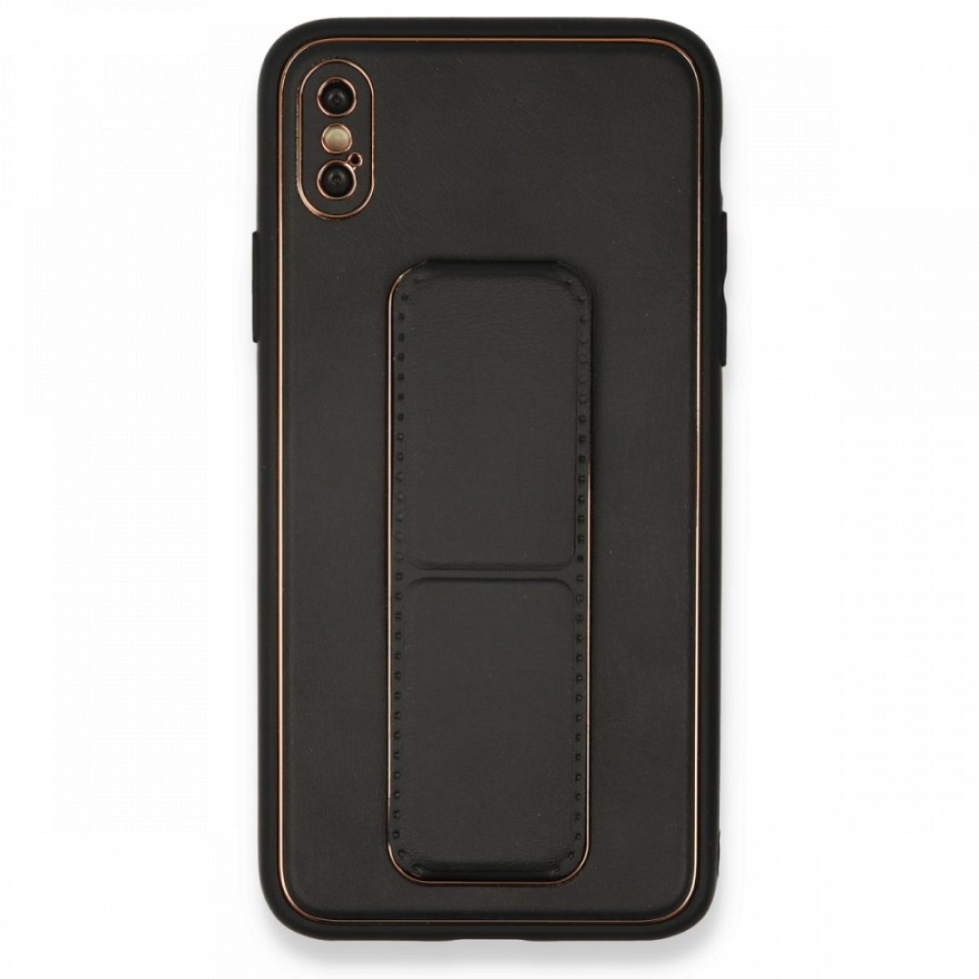  iPhone XS Max Kılıf Coco Deri Standlı Kapak - Siyah