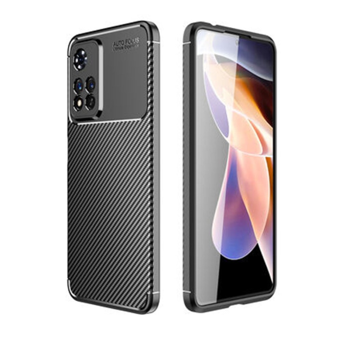  Xiaomi Redmi Note 11 Pro Plus 5G Kılıf Auto Focus Karbon Kapak - Siyah