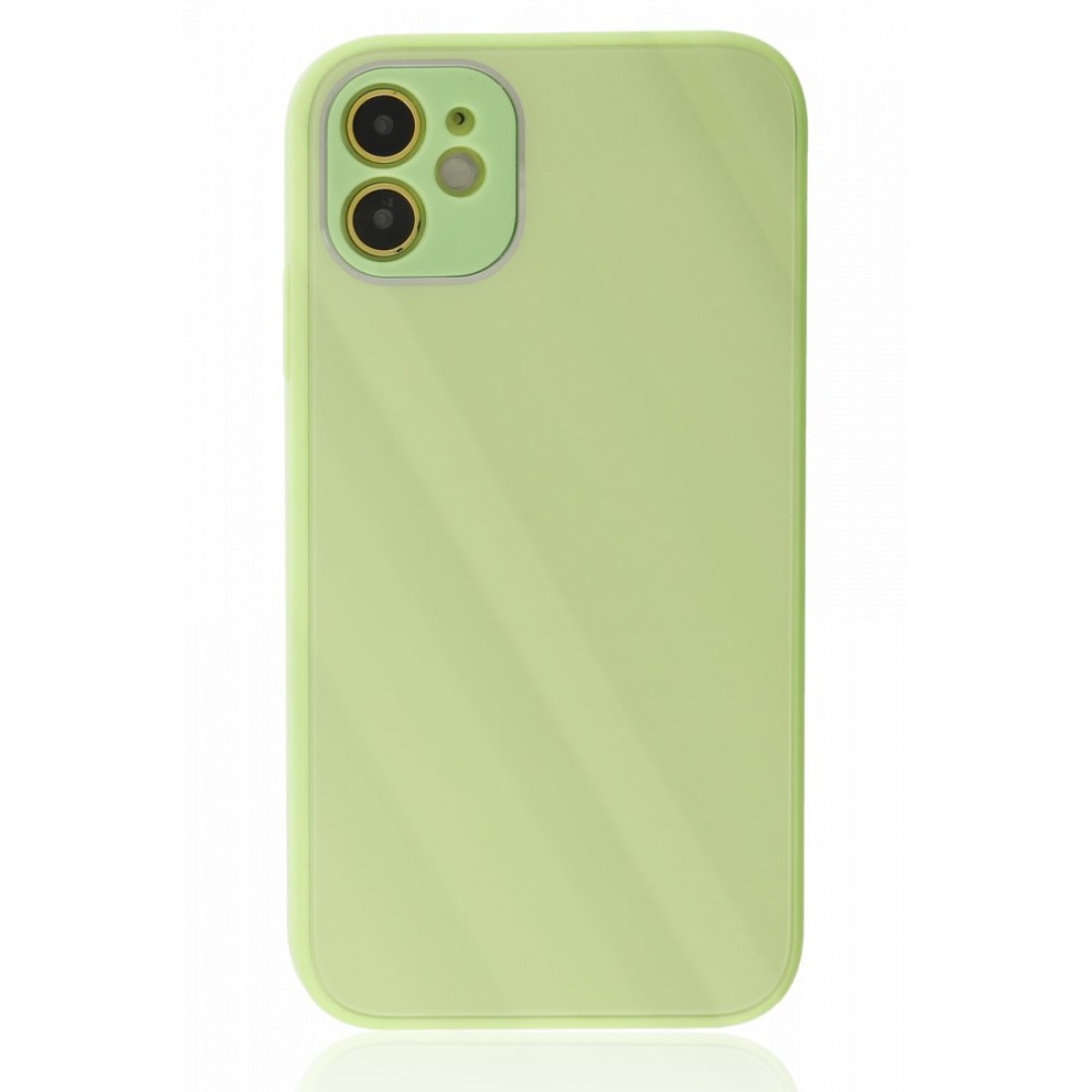  iPhone 12 Kılıf Glass Kapak - Açık Yeşil