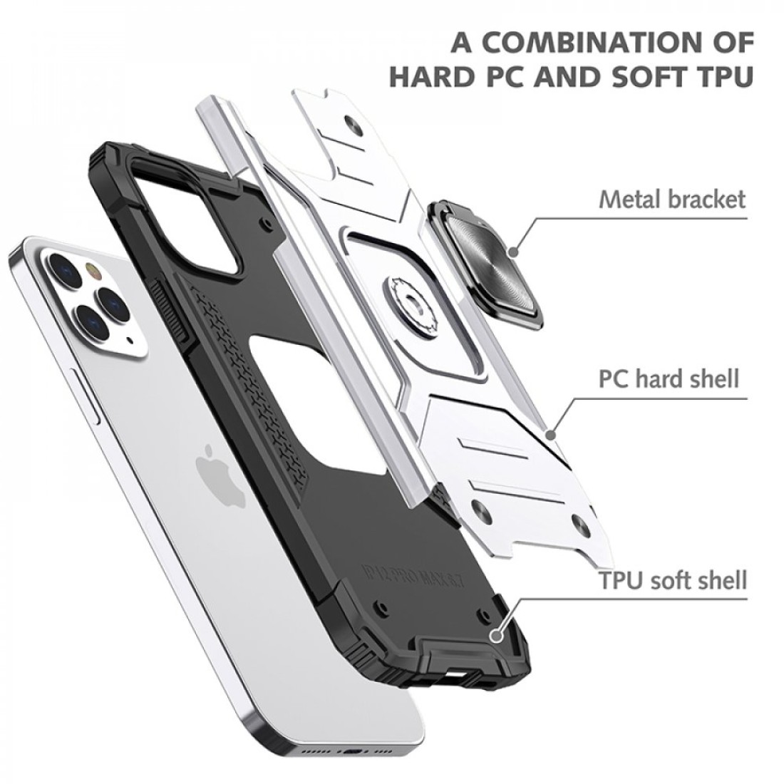 iPhone 13 Pro Max Kılıf Zegna Yüzüklü Silikon Kapak - Gümüş iPhone 13 Pro Max Kılıf Zegna Yüzüklü Silikon Kapak - Gümüş