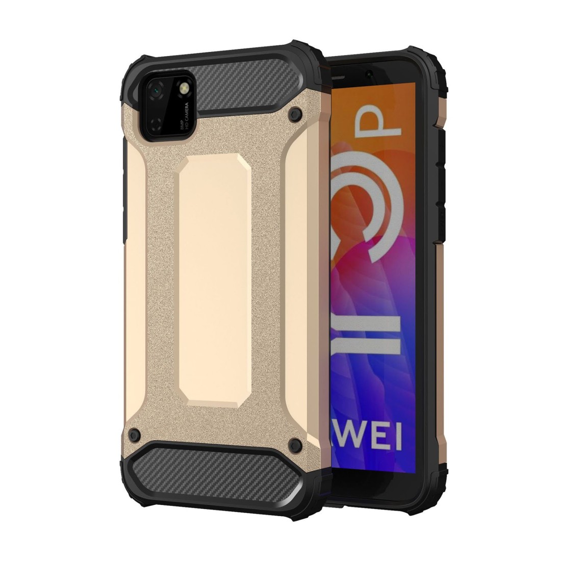  Huawei Y5P Kılıf Tank Silikon Kapak - Gold