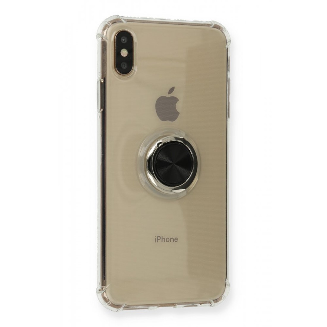 iPhone XS Max Kılıf Gros Yüzüklü Silikon - Siyah iPhone XS Max Kılıf Gros Yüzüklü Silikon - Siyah
