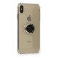 iPhone XS Max Kılıf Gros Yüzüklü Silikon - Siyah iPhone XS Max Kılıf Gros Yüzüklü Silikon - Siyah