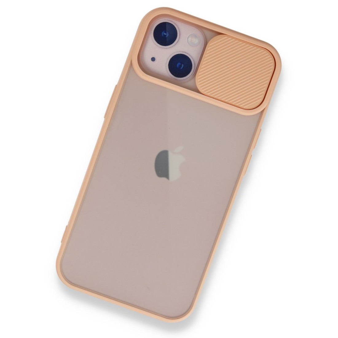 iPhone 13 Kılıf Palm Buzlu Kamera Sürgülü Silikon - Pembe iPhone 13 Kılıf Palm Buzlu Kamera Sürgülü Silikon - Pembe