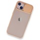 iPhone 13 Kılıf Palm Buzlu Kamera Sürgülü Silikon - Pembe iPhone 13 Kılıf Palm Buzlu Kamera Sürgülü Silikon - Pembe