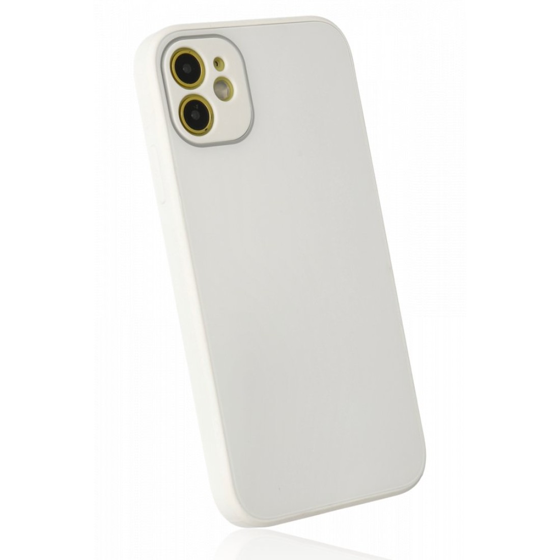  iPhone 12 Kılıf Glass Kapak - Beyaz
