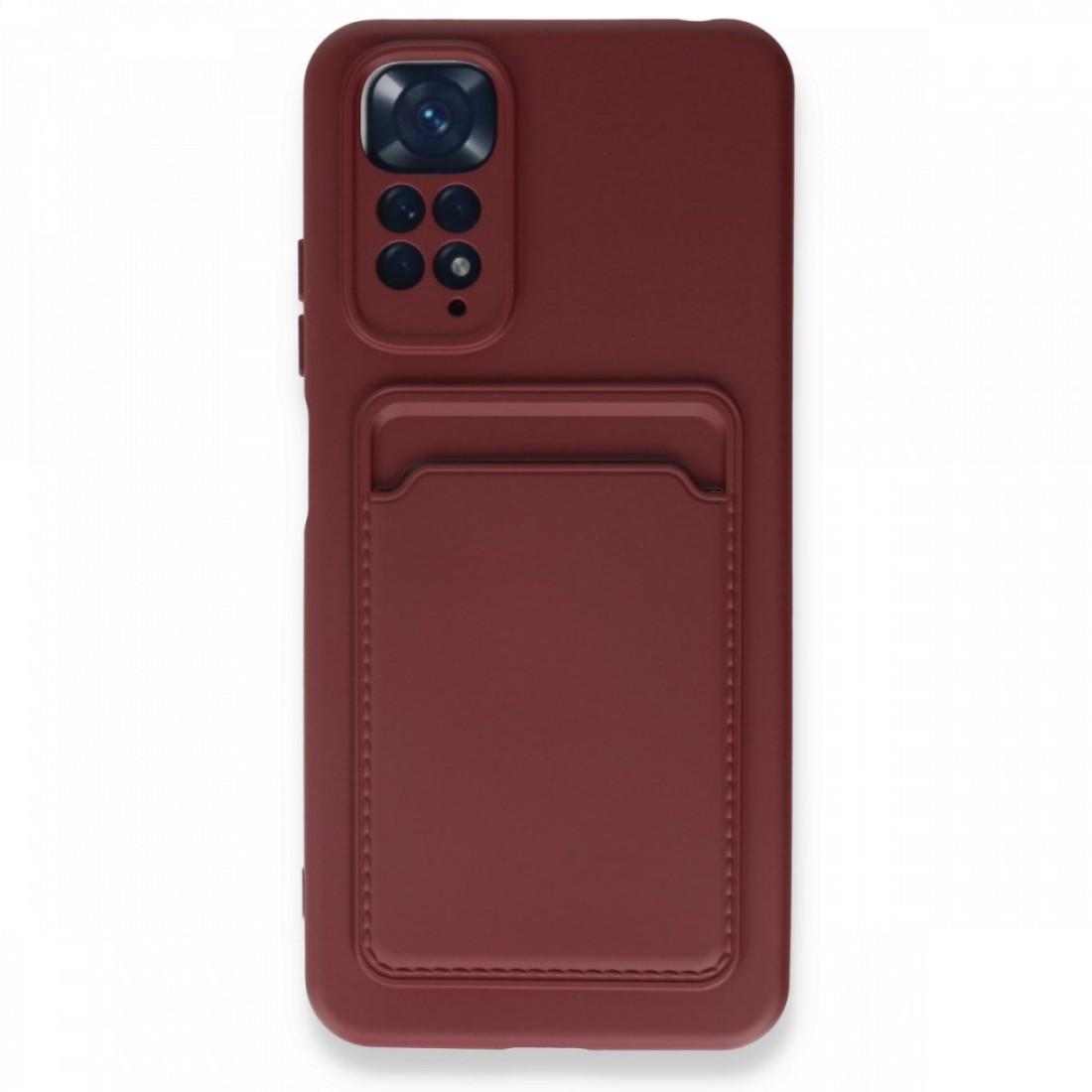  Xiaomi Redmi Note 11 Kılıf Kelvin Kartvizitli Silikon - Bordo