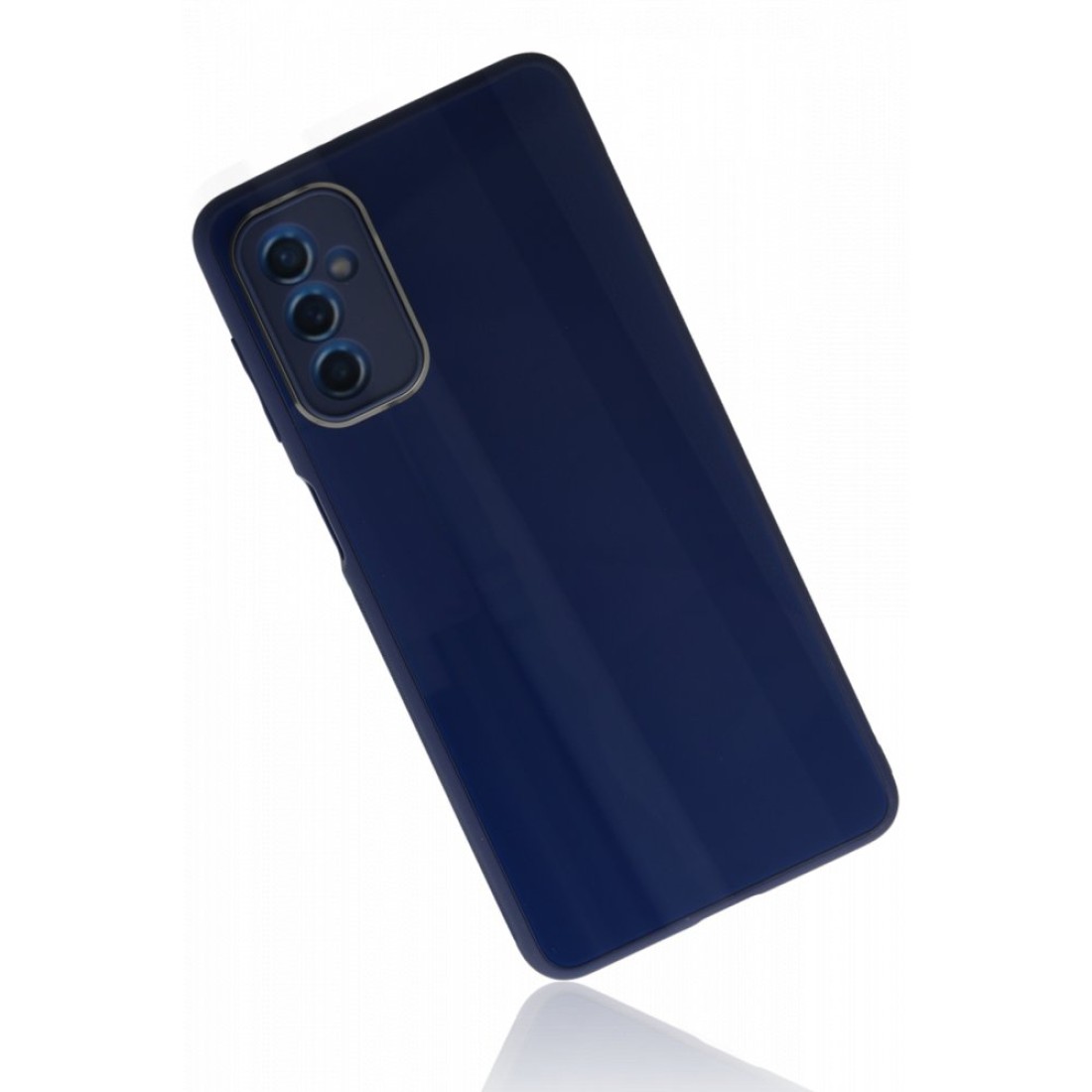  Samsung Galaxy M52 5G Kılıf Glass Kapak - Lacivert