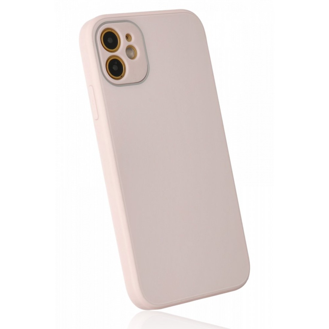 iPhone 12 Kılıf Glass Kapak - Pembe iPhone 12 Kılıf Glass Kapak - Pembe