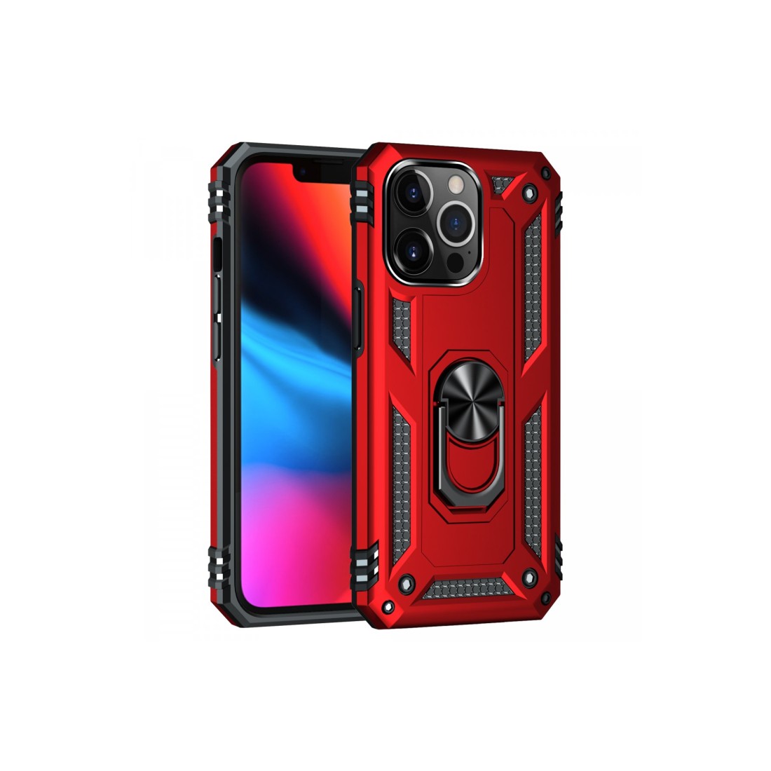 iPhone 13 Pro Max Kılıf Sofya Yüzüklü Silikon Kapak - Kırmızı iPhone 13 Pro Max Kılıf Sofya Yüzüklü Silikon Kapak - Kırmızı