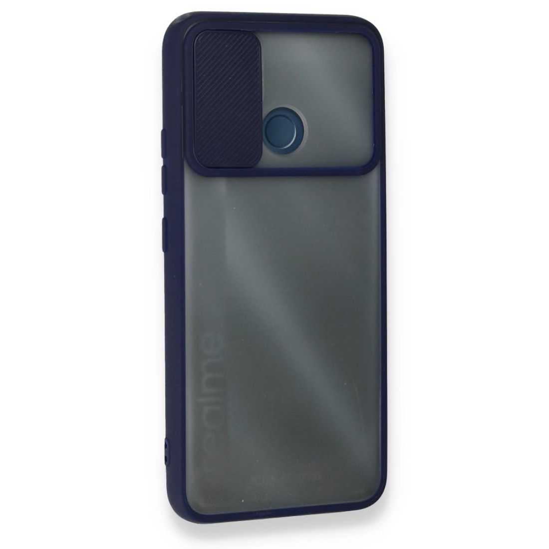  Realme C25 Kılıf Palm Buzlu Kamera Sürgülü Silikon - Lacivert
