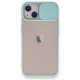 iPhone 13 Kılıf Palm Buzlu Kamera Sürgülü Silikon - Turkuaz iPhone 13 Kılıf Palm Buzlu Kamera Sürgülü Silikon - Turkuaz