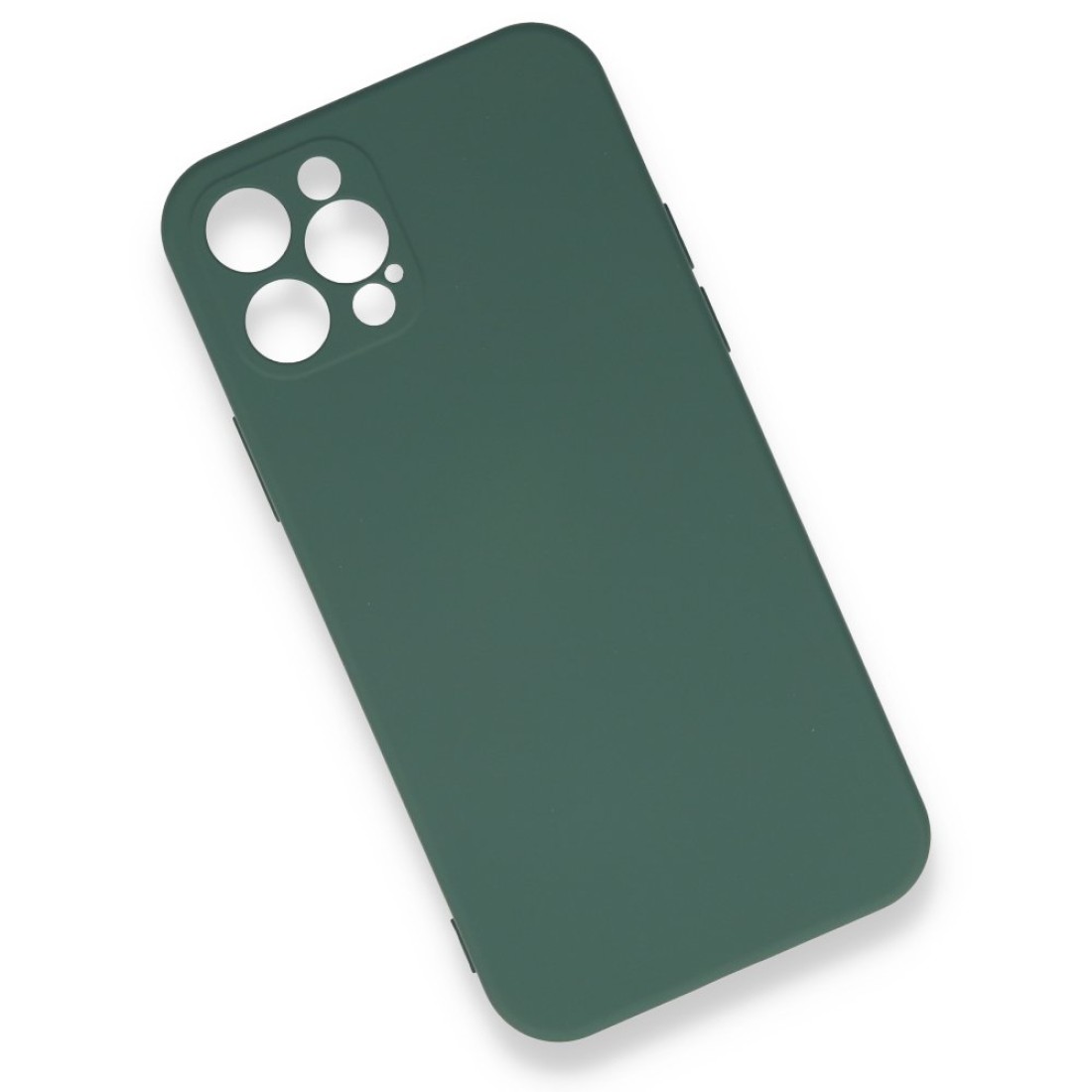 iPhone 12 Pro Kılıf Nano içi Kadife Silikon - Koyu Yeşil iPhone 12 Pro Kılıf Nano içi Kadife Silikon - Koyu Yeşil
