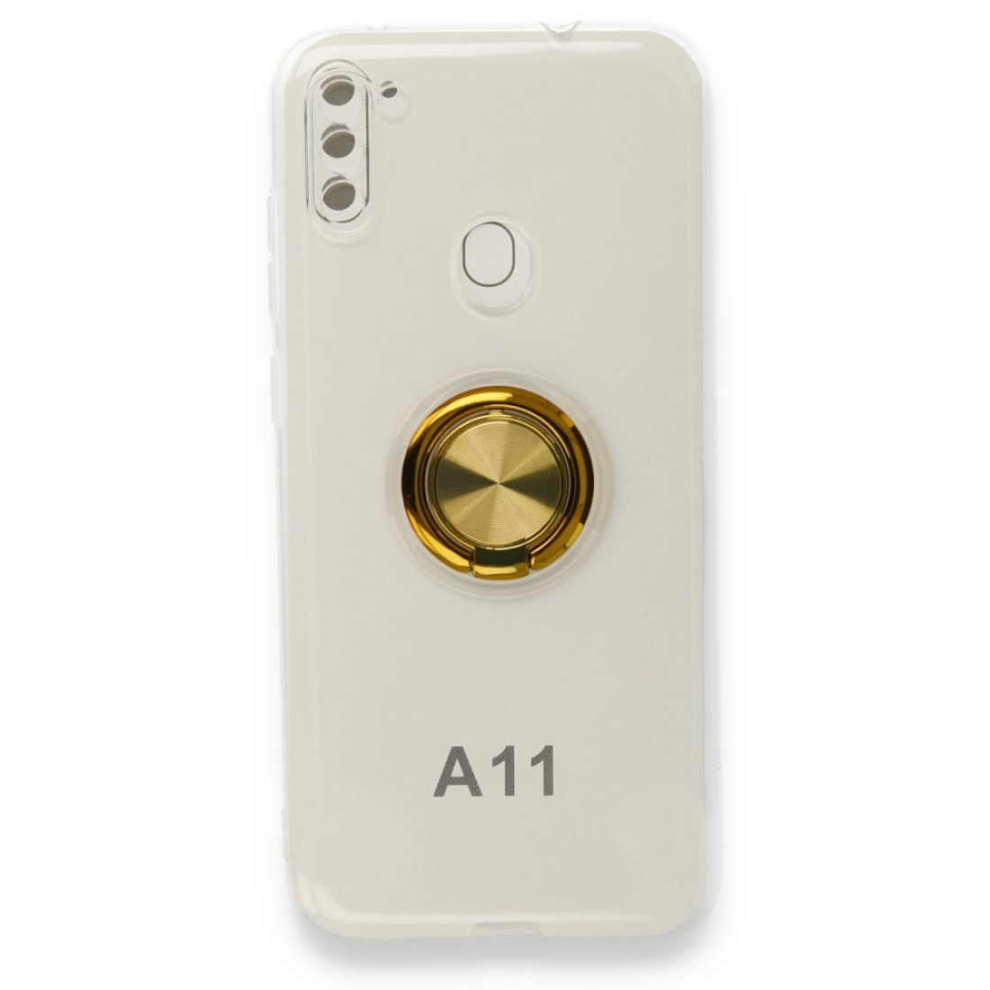  Samsung Galaxy M11 Kılıf Gros Yüzüklü Silikon - Gold
