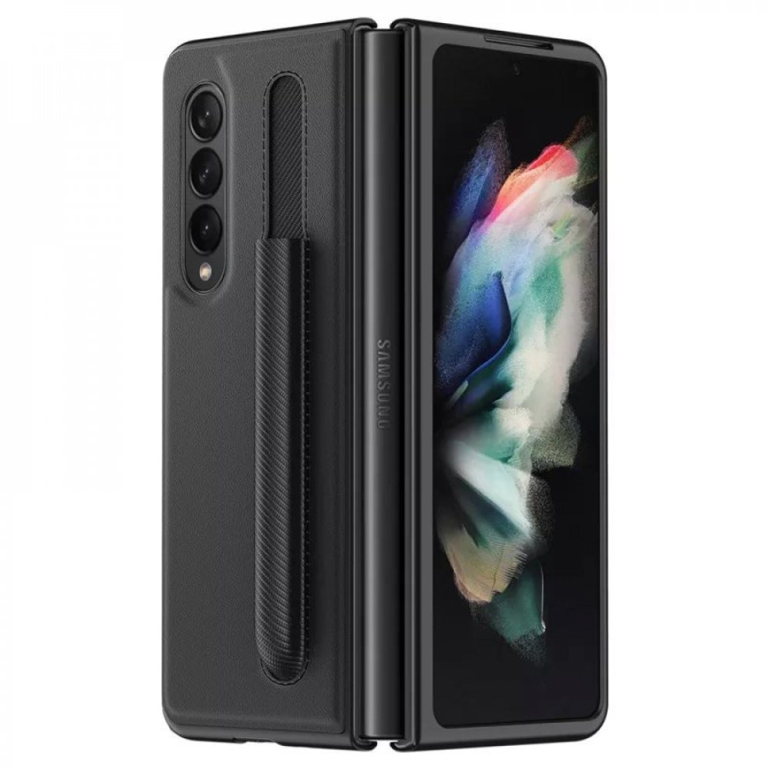  Samsung Galaxy Z Fold 3 Kılıf Fold Kapak - Siyah