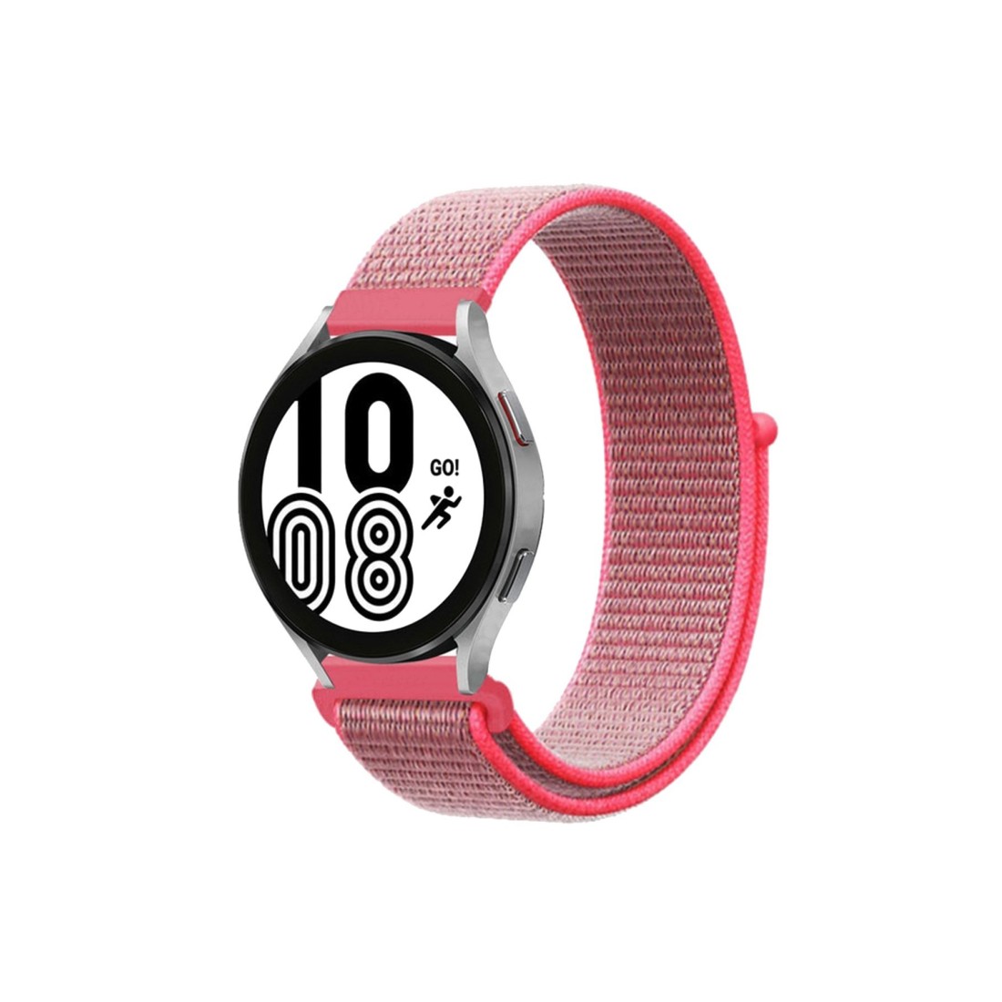  Samsung Galaxy Watch 5 Pro Hasırlı Cırtcırtlı Kordon - Pembe