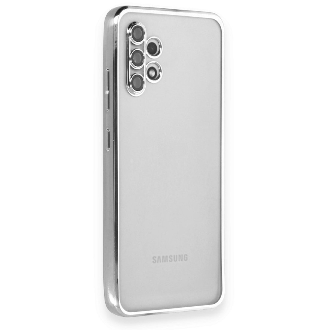  Samsung Galaxy A32 Kılıf Razer Lensli Silikon - Gümüş