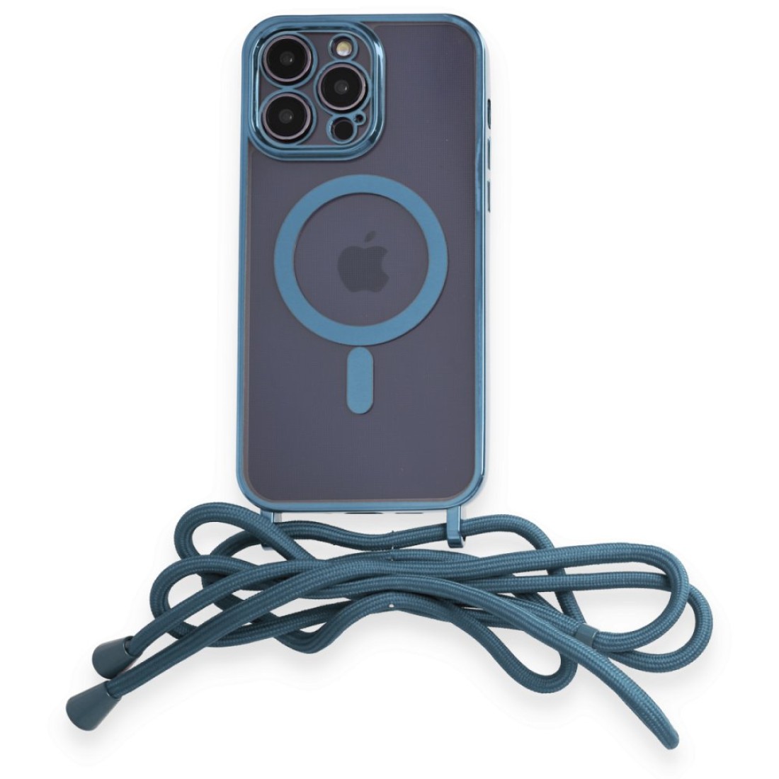  iPhone 14 Pro Kılıf Divo Lazer Askılı Magsafe Kapak - Sierra Blue