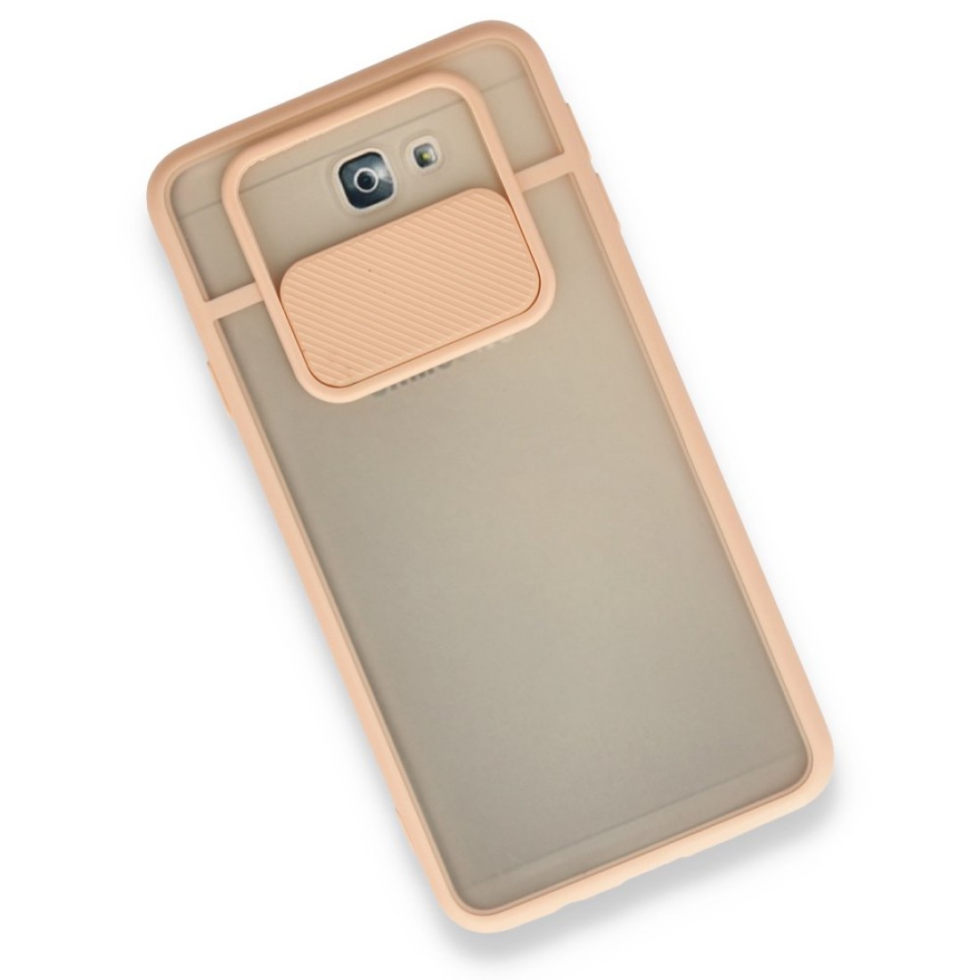  Samsung Galaxy J7 Prime Kılıf Palm Buzlu Kamera Sürgülü Silikon - Pembe