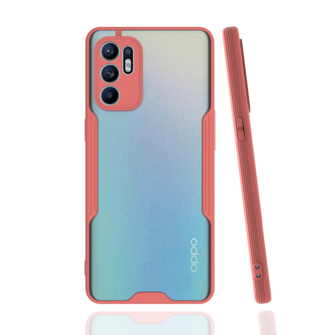 Oppo Reno 6 Kılıf Platin Silikon - Pembe Oppo Reno 6 Kılıf Platin Silikon - Pembe