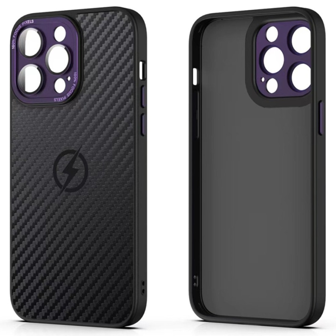  iPhone 14 Pro Kılıf Harbon Magneticsafe Karbon Kapak - Derin Mor