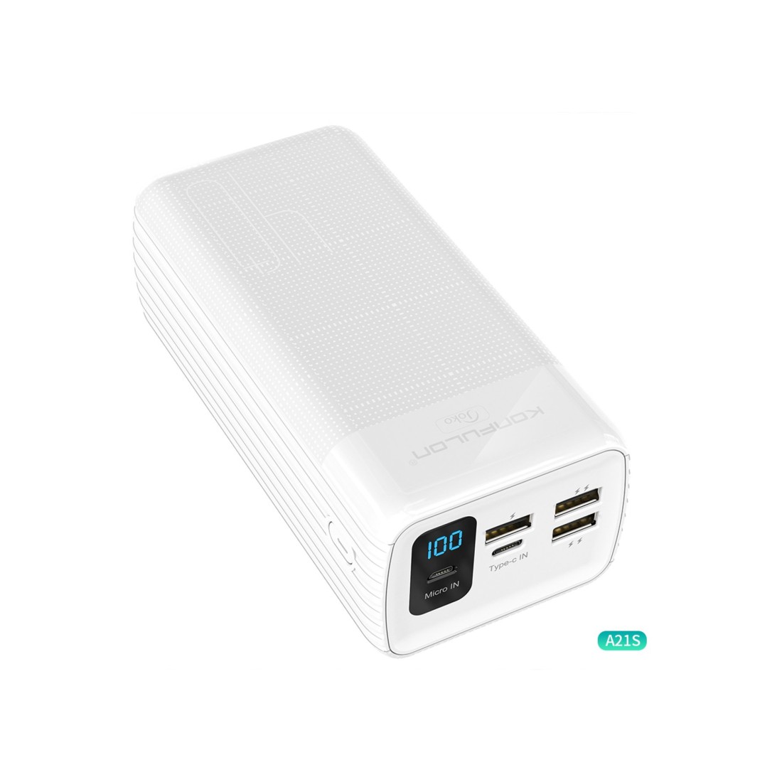 Konfulon A21S Led Işıklı Powerbank 40.000 mAh - Beyaz