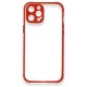  iPhone 12 Kılıf Miami Şeffaf Silikon - Kırmızı
