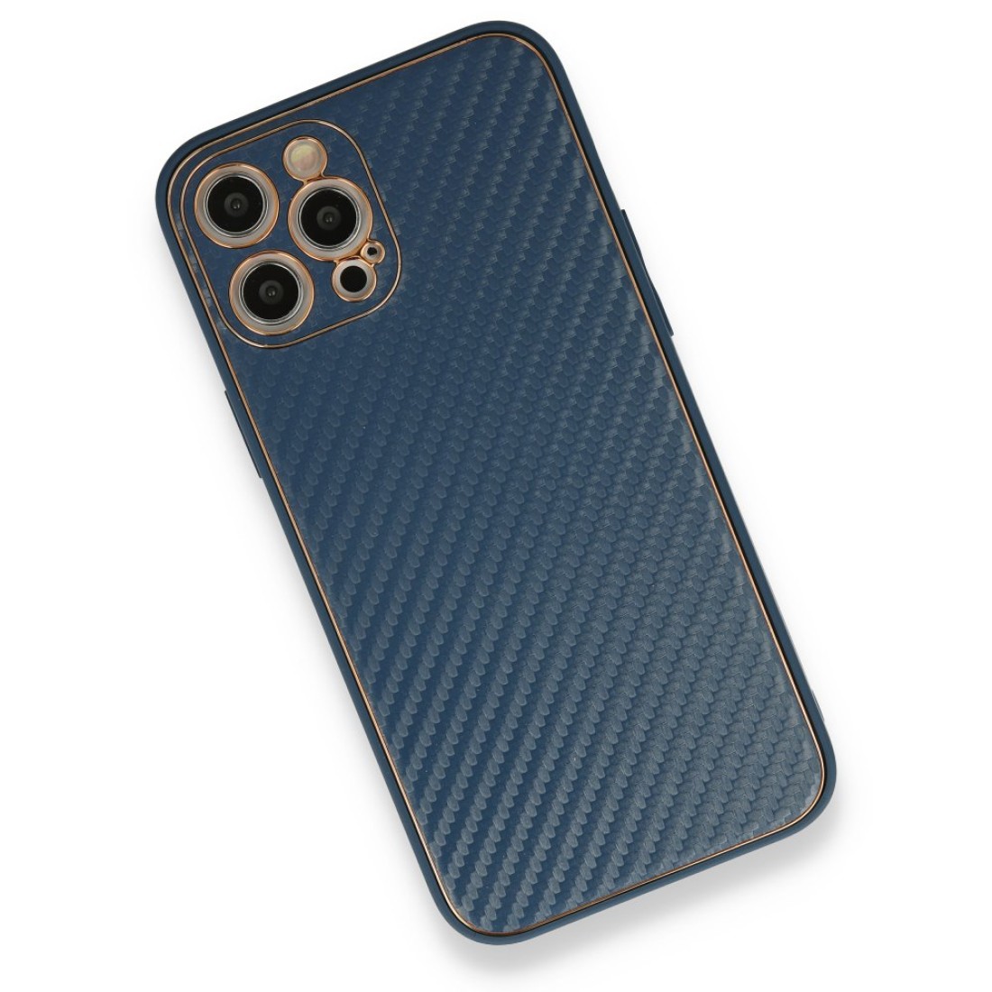 iPhone 12 Pro Kılıf Coco Karbon Silikon - Mavi iPhone 12 Pro Kılıf Coco Karbon Silikon - Mavi