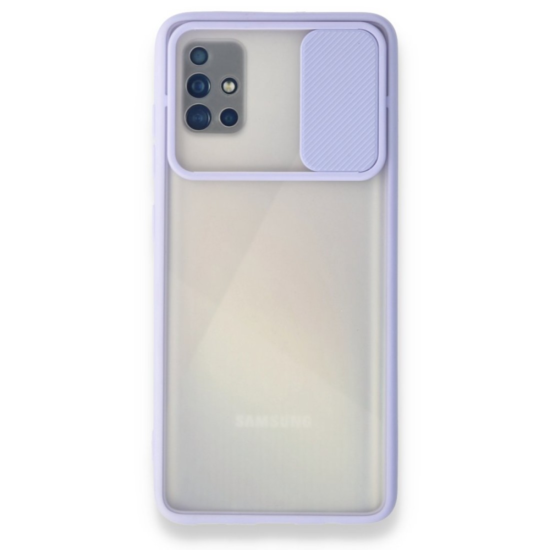  Samsung Galaxy A51 Kılıf Palm Buzlu Kamera Sürgülü Silikon - Lila