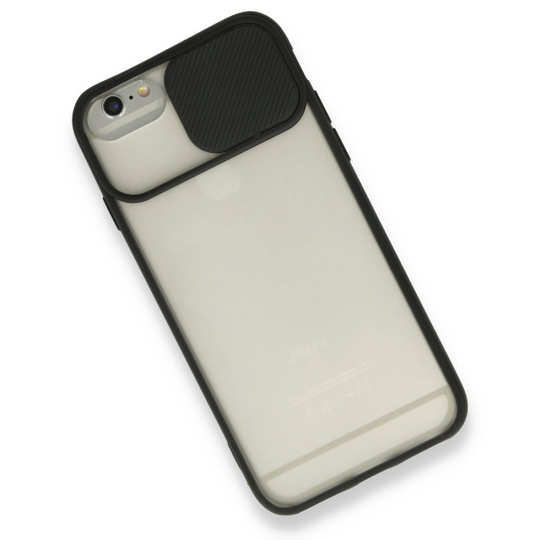  iPhone 6 Kılıf Palm Buzlu Kamera Sürgülü Silikon - Siyah