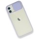  iPhone 12 Kılıf Palm Buzlu Kamera Sürgülü Silikon - Lila